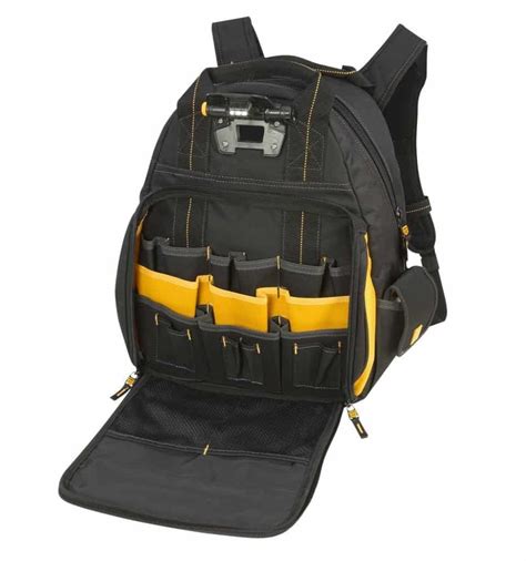 DEWALT DGL523 Lighted Tool Backpack Bag, 57-Pockets