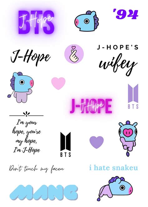 BTS Member Themed Stickers Kpop Stickers Bujo Stickers | Etsy