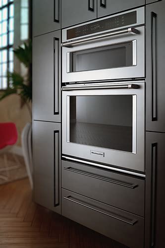 KitchenAid - 30" Single Electric Convection Wall Oven with Built-In Microwave - Stainless steel ...