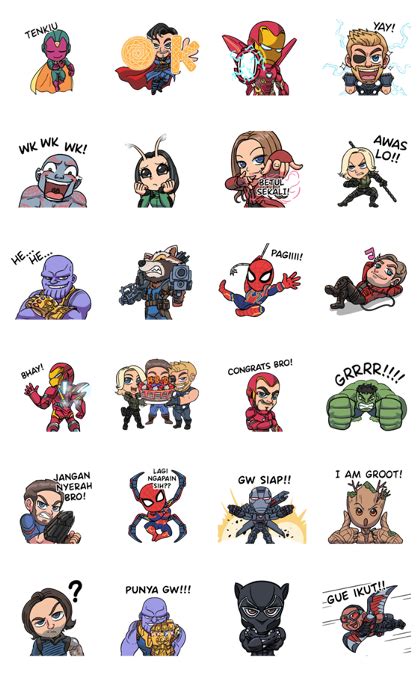 Avengers: Infinity War LINE WhatsApp Sticker GIF PNG