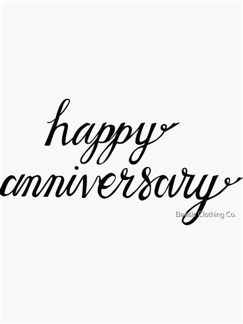 "Happy Anniversary Calligraphy" Sticker by BaesicClothing | Redbubble