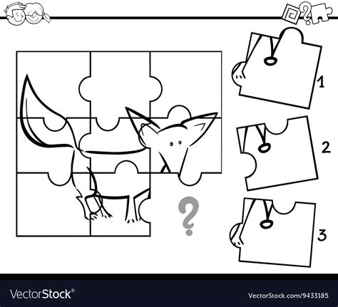 Puzzle activity coloring task Royalty Free Vector Image