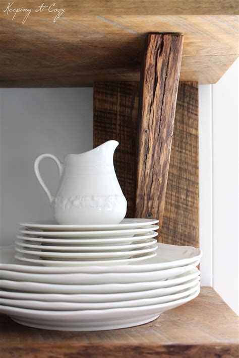 Keeping It Cozy: Reclaimed Wood Kitchen Shelves