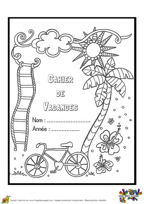 Coloriage La Couverture D’un Cahier De Vacances