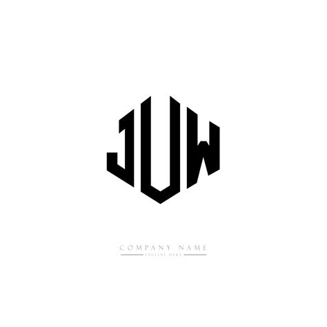 JUW letter logo design with polygon shape. JUW polygon and cube shape logo design. JUW hexagon ...