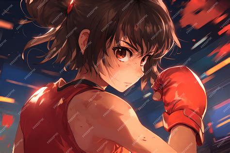 Premium AI Image | anime boxing cartoon neon