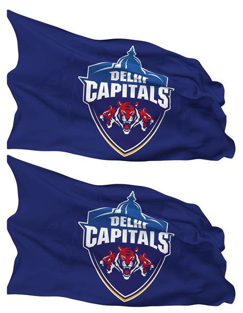 Delhi Capitals, DC Flag Waves Isolated in Plain and Bump Texture, with ...