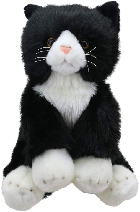 Black and White Cat Plush Soft Toy by Wilberry - GrabHub