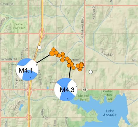 Oklahoma City shaken by moderate earthquakes, presumed anthropogenic