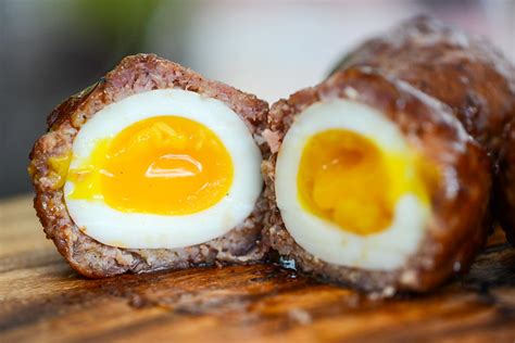 Smoked Sausage-wrapped Scotch Eggs with Barbecue Sauce Recipe :: The ...