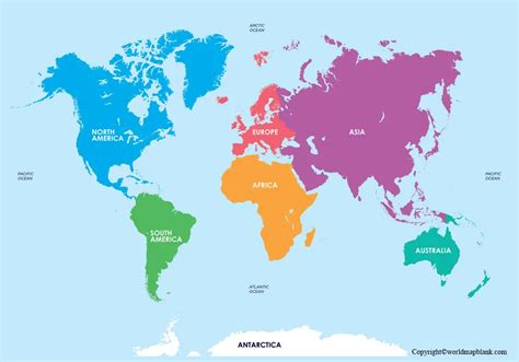 Printable World Map With Continents