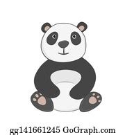 210 Funny Smiling Panda Cartoon Style Hand Drawn Clip Art | Royalty Free - GoGraph