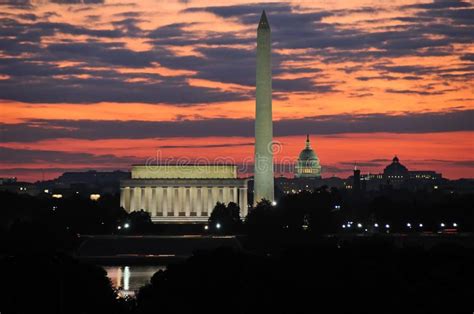 Washington DC Skyline. The Washington DC skyline at dawn, from the ...