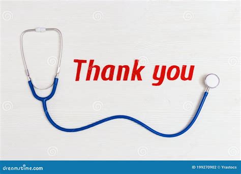 Healthcare and Medical Concept. Stethoscope Blue Colored and Text Thank You Stock Photo - Image ...