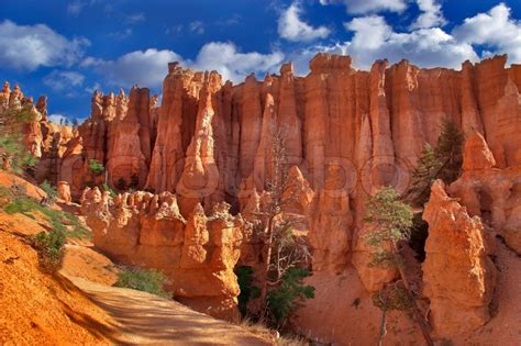 The well-known orange rocks in Bryce canyon in state of Utah USA | Stock Photo | Colourbox