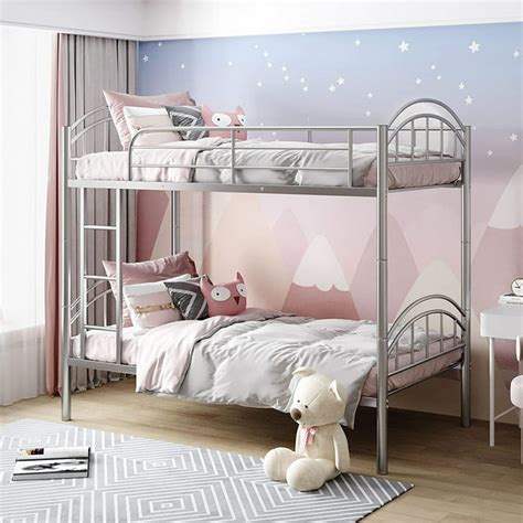 Lusimo Twin Bunk Beds Heavy Duty Metal Bunk Bed Twin Over Twin ...