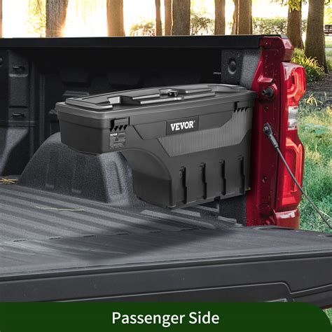 VEVOR Truck Bed Storage Box, Lockable Lid, Waterproof ABS Wheel Well ...