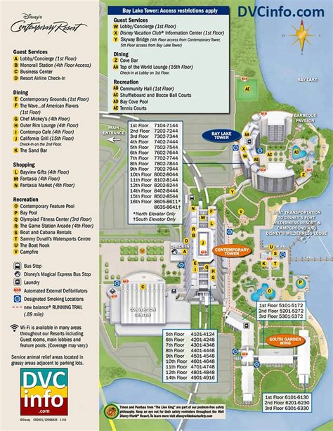 Bay Lake Tower at Disney's Contemporary Resort Map | DVCinfo Community