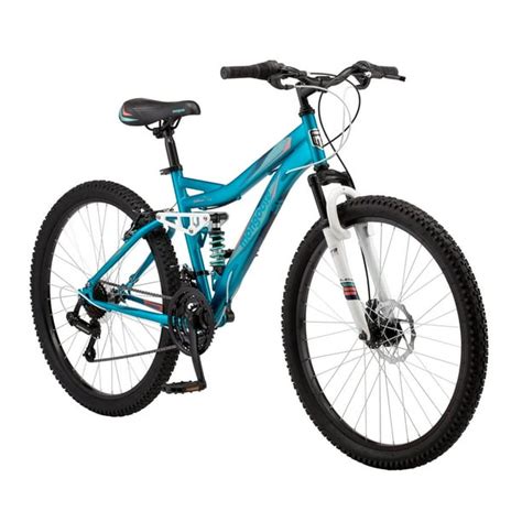 Mongoose 26" Bedlam 21 Speed Full Suspension Frame Womens Beginner ...