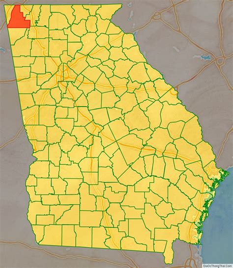 Map of Walker County, Georgia - Thong Thai Real