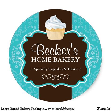 Large Round Bakery Packaging Stickers | Zazzle | Bakery packaging ...