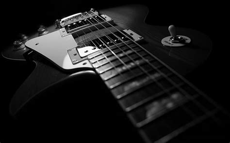 HD wallpaper: Black and White Guitar | Wallpaper Flare