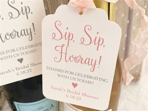 Sip Sip Hooray Bridal Shower Tags Bridal Shower Wine Tags - Etsy