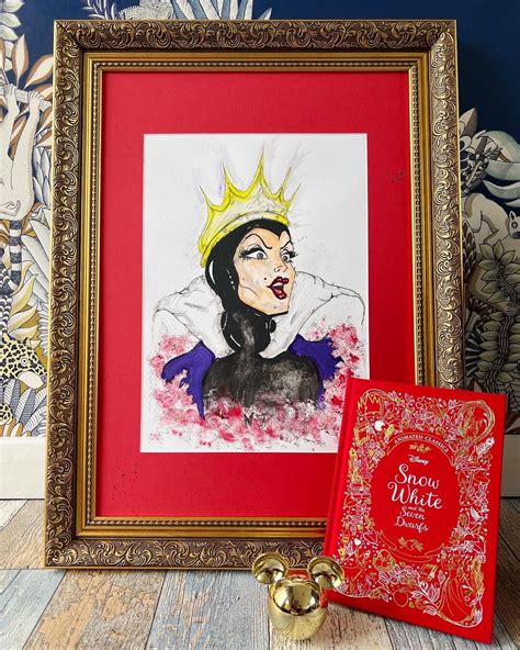 The Evil Queen Original Framed Painting Snow White Disney - Etsy