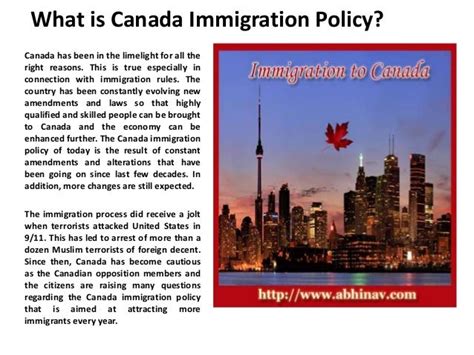 What is canada immigration policy?