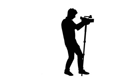 Cameraman Silhouette Recording Video - 1080p Silhouette Of A Man Holding A Video Camera And ...