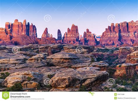 Sunrise in Needles District Stock Photo - Image of arid, needle: 31971598