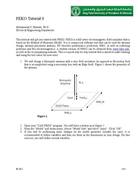 Feko Tutorial 0 | PDF | Bandwidth (Signal Processing) | Antenna (Radio)