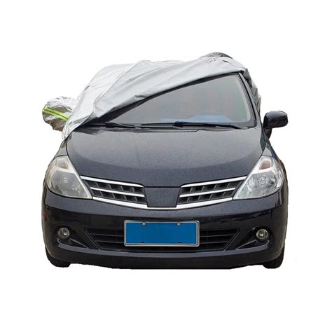 Silver Car Cover Dustproof Half Covers Nylon Shield Car Covers Outdoor Protection Auto ...