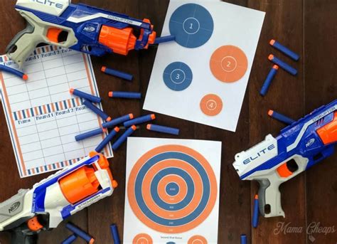 NERF Printable Targets and Score Card - Mama Cheaps®