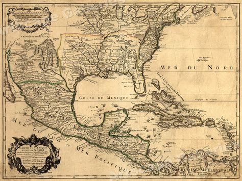 1700s New World Spanish Colonies Old Map - 20x28 | eBay