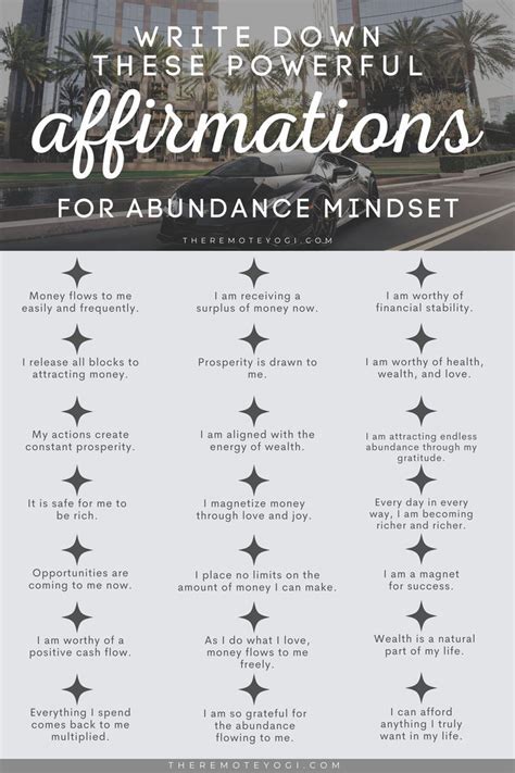 50 affirmations for abundance mindset – Artofit