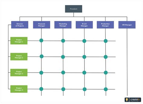 Matrix Org Chart Template | Creately | Organizational chart, Org chart ...