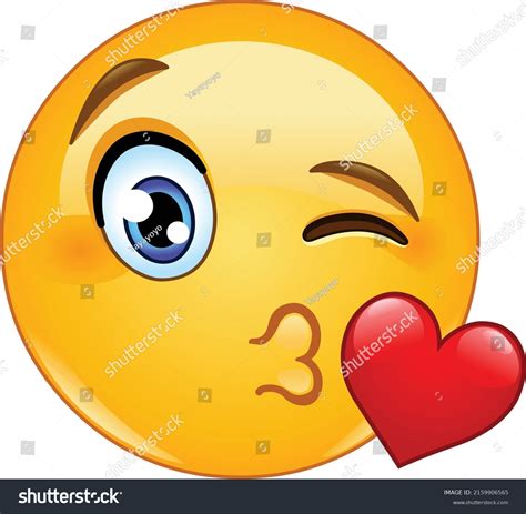 Winking Emoji Emoticon Face Blowing Kiss Stock Vector (Royalty Free ...