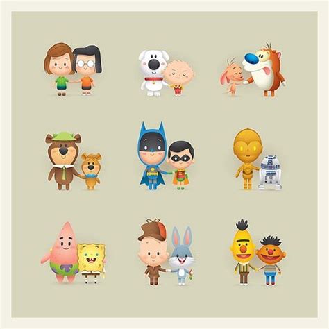 Famous duos | Cute cartoon, Couple cartoon, Character design