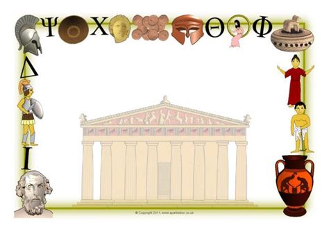 Ancient Greeks A4 Page Borders (SB6131) | Page borders, Greece art, Greek mythology lessons