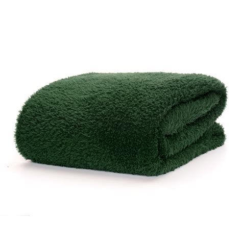 Snug-Rug Soft Fleece Blanket Sherpa Throw (Racing Green)