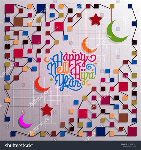 Happy New Hijri Year Islamic Greeting Stock Vector (Royalty Free ...