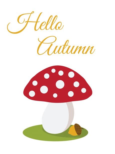 Autumn Mushroom Cute Illustration Free Stock Photo - Public Domain Pictures