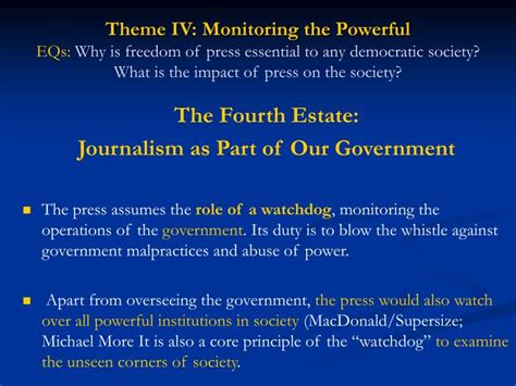 PPT - The Fourth Estate: Journalism as Part of Our Government PowerPoint Presentation - ID:2408248