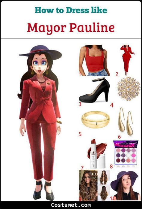 Mayor Pauline Costume from Super Mario for Cosplay & Halloween 2023 | Mario costume, Pauline ...