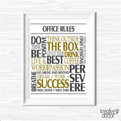 Office Wall Art Motivational Wall Decor Inspirational Quote