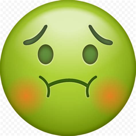 Green Face Emoji Sick Apple Cartoon Animated | Citypng