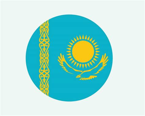 Kazakhstan Round Country Flag. Kazakhstani Circle National Flag ...