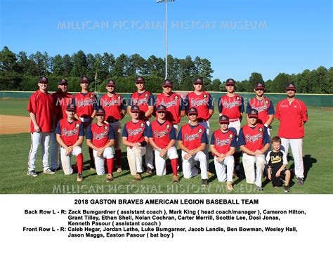 2018 Gaston Braves American Legion Baseball Team, Gaston County, NC – Millican Pictorial History ...