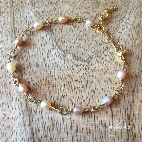 Pearl Bracelet Freshwater Pearls Pink Pearls Dainty - Etsy